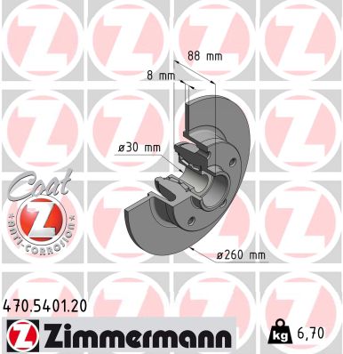 Brake Disc - 470.5401.20 ZIMMERMANN