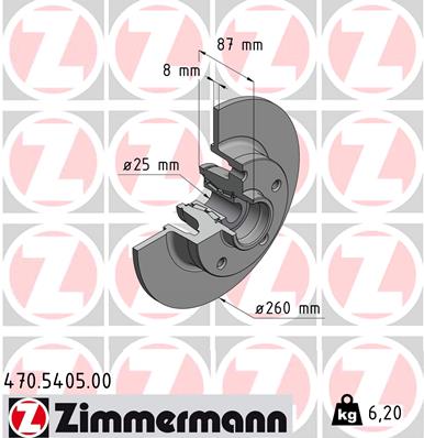stabdžių diskas - 470.5405.00 ZIMMERMANN