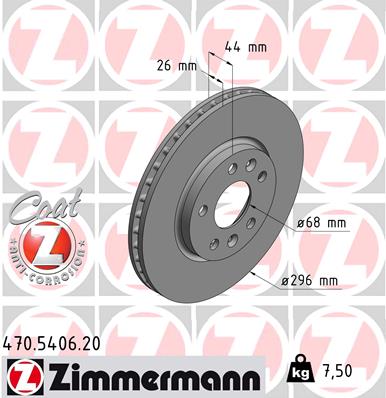 Brake Disc - 470.5406.20 ZIMMERMANN