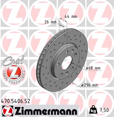 Brake Disc - 470.5406.52 ZIMMERMANN