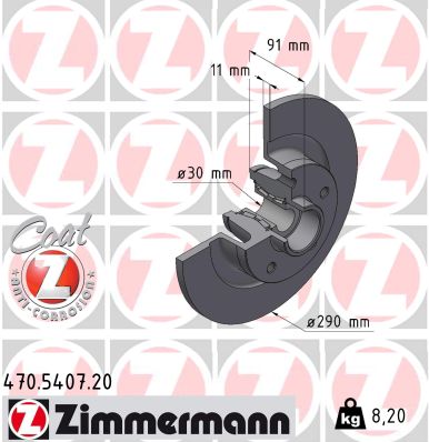 Brake Disc - 470.5407.20 ZIMMERMANN