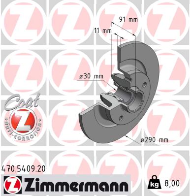 Brake Disc - 470.5409.20 ZIMMERMANN