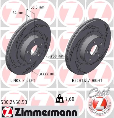 Brake Disc - 530.2458.53 ZIMMERMANN