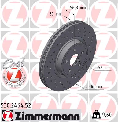Brake Disc - 530.2464.52 ZIMMERMANN