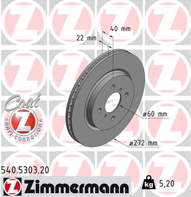 Bremsscheibe - 540.5303.20 ZIMMERMANN