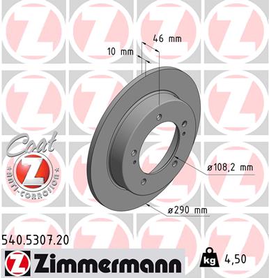 Brake Disc - 540.5307.20 ZIMMERMANN