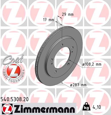 Brake Disc - 540.5308.20 ZIMMERMANN