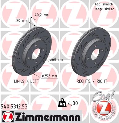 Brake Disc - 540.5312.53 ZIMMERMANN