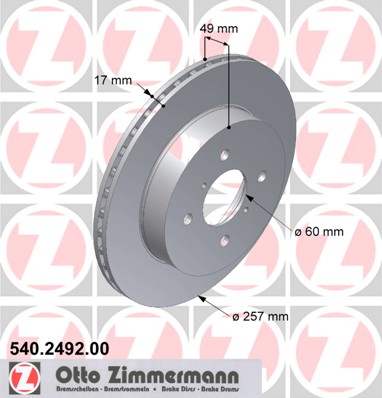 Brake Disc - 540.2492.00 ZIMMERMANN