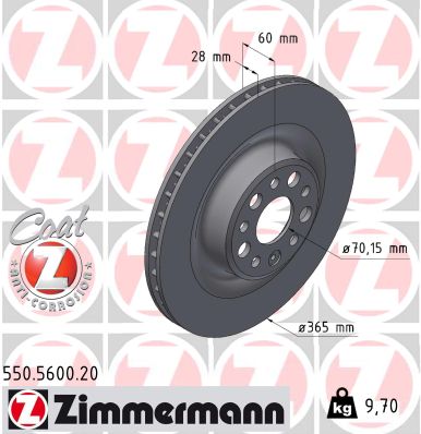 Brake Disc - 550.5600.20 ZIMMERMANN