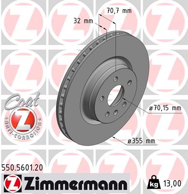 Brake Disc - 550.5601.20 ZIMMERMANN