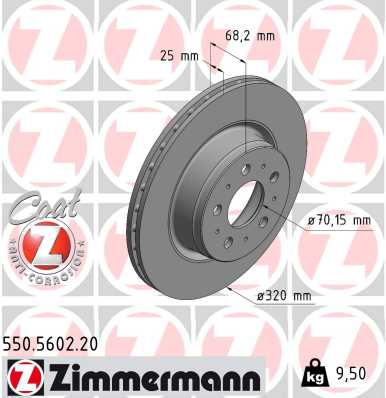 Brake Disc - 550.5602.20 ZIMMERMANN