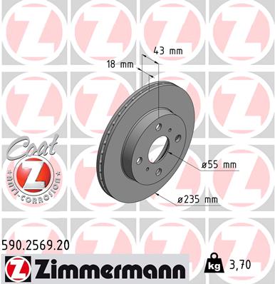 Brake Disc - 590.2569.20 ZIMMERMANN