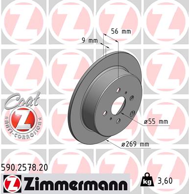 Brake Disc - 590.2578.20 ZIMMERMANN