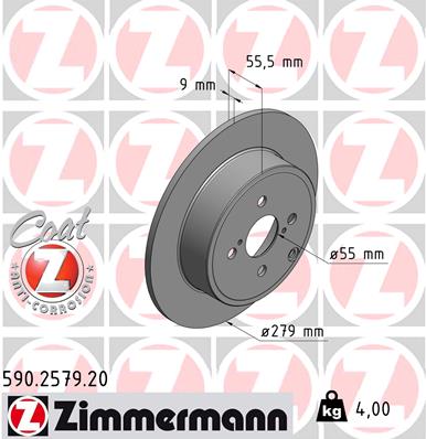 Brake Disc - 590.2579.20 ZIMMERMANN