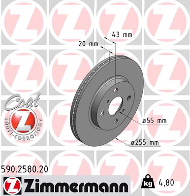 Brake Disc - 590.2580.20 ZIMMERMANN