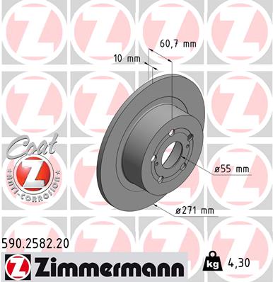 Brake Disc - 590.2582.20 ZIMMERMANN