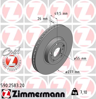 Brake Disc - 590.2583.20 ZIMMERMANN