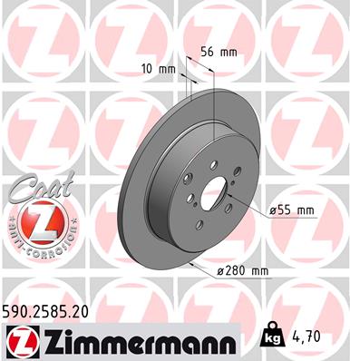 Brake Disc - 590.2585.20 ZIMMERMANN