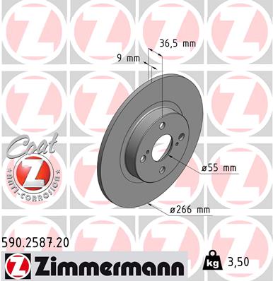 Bremsscheibe - 590.2587.20 ZIMMERMANN