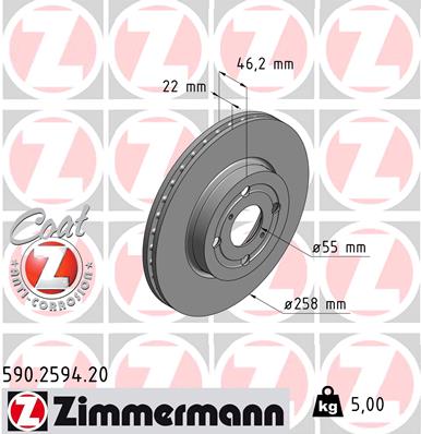Bremsscheibe - 590.2594.20 ZIMMERMANN