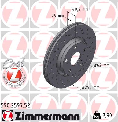 Brake Disc - 590.2597.52 ZIMMERMANN