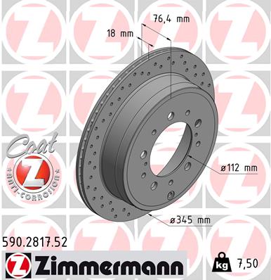 Brake Disc - 590.2817.52 ZIMMERMANN