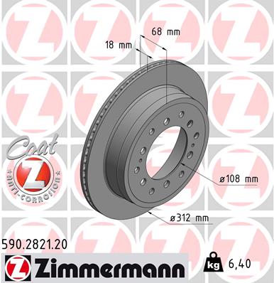Brake Disc - 590.2821.20 ZIMMERMANN