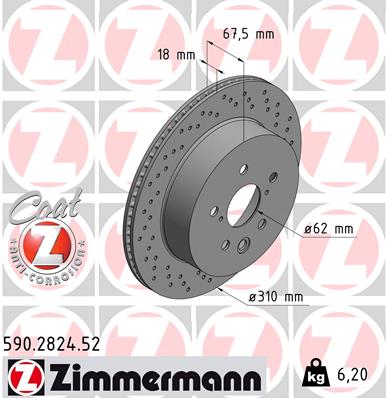 Brake Disc - 590.2824.52 ZIMMERMANN