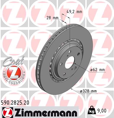 Brake Disc - 590.2825.20 ZIMMERMANN