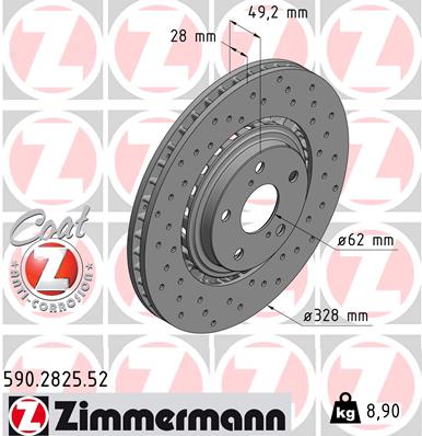 Brake Disc - 590.2825.52 ZIMMERMANN