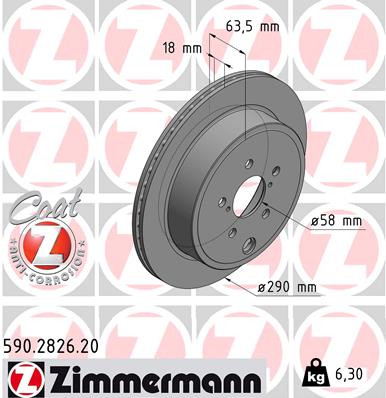 Brake Disc - 590.2826.20 ZIMMERMANN