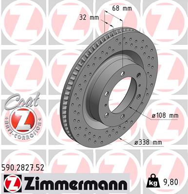 Brake Disc - 590.2827.52 ZIMMERMANN