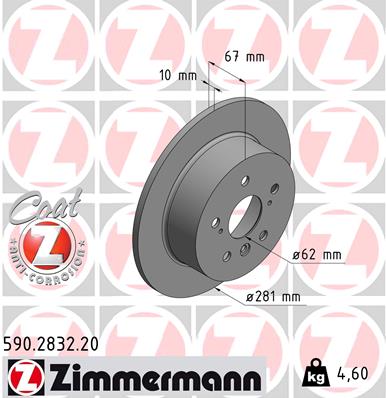Brake Disc - 590.2832.20 ZIMMERMANN