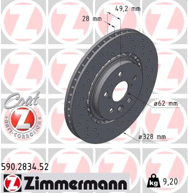 Brake Disc - 590.2834.52 ZIMMERMANN
