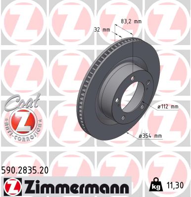 Brake Disc - 590.2835.20 ZIMMERMANN