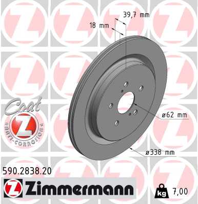 Brake Disc - 590.2838.20 ZIMMERMANN