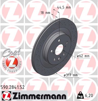 Brake Disc - 590.2841.52 ZIMMERMANN