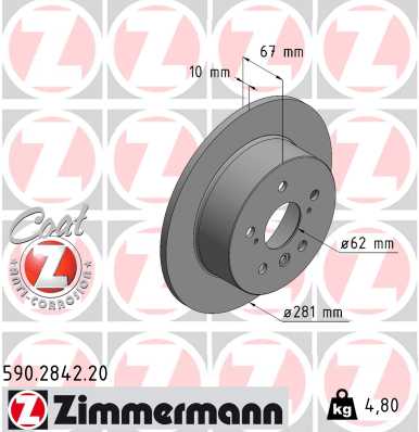 Brake Disc - 590.2842.20 ZIMMERMANN