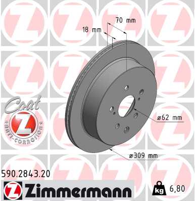 Brake Disc - 590.2843.20 ZIMMERMANN