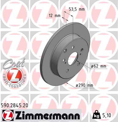 stabdžių diskas - 590.2845.20 ZIMMERMANN