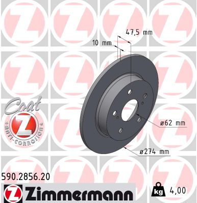 Brake Disc - 590.2856.20 ZIMMERMANN