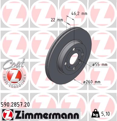 Brake Disc - 590.2857.20 ZIMMERMANN