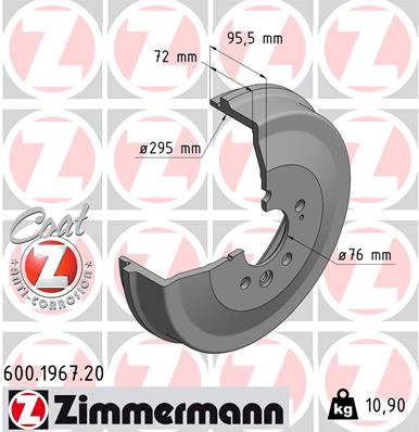 Brake Drum - 600.1967.20 ZIMMERMANN