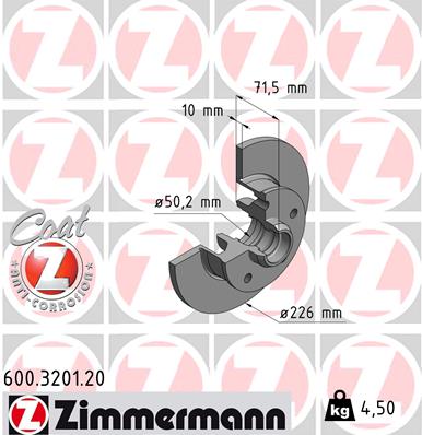 Brake Disc - 600.3201.20 ZIMMERMANN