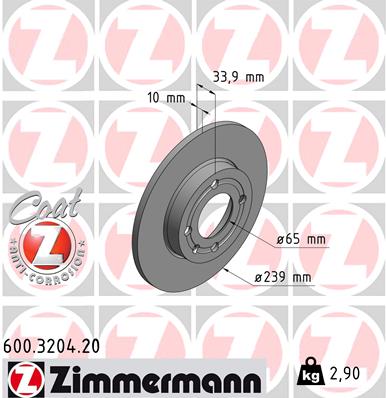 Brake Disc - 600.3204.20 ZIMMERMANN