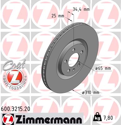 Brake Disc - 600.3215.20 ZIMMERMANN