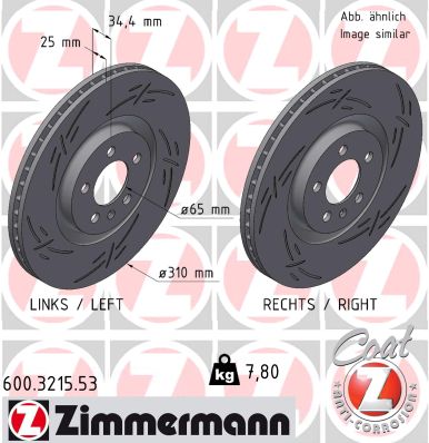 Brake Disc - 600.3215.53 ZIMMERMANN