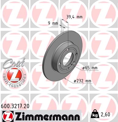 Bremsscheibe - 600.3217.20 ZIMMERMANN