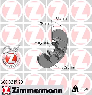 Brake Disc - 600.3219.20 ZIMMERMANN
